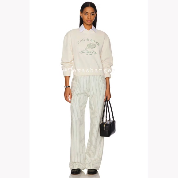 NWT Rag and Bone RB Raquet Sweatshirt M Medium Ivory - Picture 9 of 14